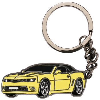 for Chevrolet Camaro Car Keychain, Metal Keyring for Chevrolet Camaro, Yellow