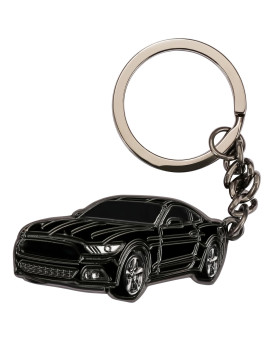 for Ford Mustang Car Keychain, Metal Keyring for Ford Mustang, Black