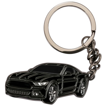 for Ford Mustang Car Keychain, Metal Keyring for Ford Mustang, Black