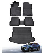 CreeKT for Mazda CX-5 Floor Mats 2024 2023 2022,for Mazda CX5 All Weather Floor Mats Trunk Mat Cargo Liner-for Mazda CX-5 Accessories 2022-2024,for CX5 Mats