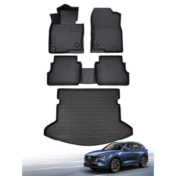 CreeKT for Mazda CX-5 Floor Mats 2024 2023 2022,for Mazda CX5 All Weather Floor Mats Trunk Mat Cargo Liner-for Mazda CX-5 Accessories 2022-2024,for CX5 Mats