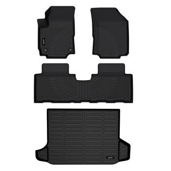 Jenofa Car Floor Mats & Cargo Liner for 2018-2024 Chevy Equinox/GMC Terrain All Weather Car Mats Set for 2018-2024 Equinox Full Set TPE Durable Floor Liners Accessories Black