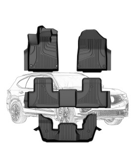 Original 2022 2023 2024 MDX Floor Mats for Acura MDX 7 Seats - Custom Fit TPE Floor Mats - All Weather Floor Liners for 2022 2023 2024 Acura MDX 1st, 2nd and 3rd Row Full Set Car Mats