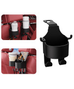 Car Cup Holder - Multi-Functional, Portable Water Bottle Holder with Storage Hooks for Seat Back, Perfect for Small Water Bottles, Phone, and Drinks - Ideal Car Organizer