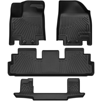 BDENISH 4pcs Car Floor Mats Liners +3rd Row +2nd Row Bench Compatible for 2022-2023 Nissan Pathfinder All Weather Waterproof