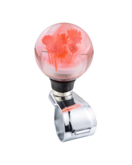 Abfer Flower Steering Wheel Spinner Knob for Car Suicide Assist Knobs Brody Ball Fit Most Vehicles Trucks Boats (Pink)