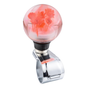 Abfer Flower Steering Wheel Spinner Knob for Car Suicide Assist Knobs Brody Ball Fit Most Vehicles Trucks Boats (Pink)