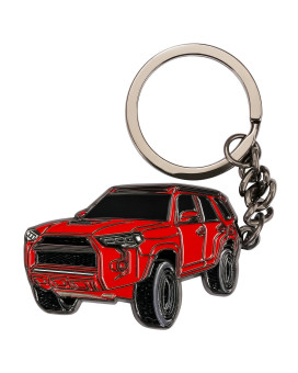 Intertest Fit Toyota 4Runner Keyring,Metal Car Keychain Replacement Fit Toyota 4Runner 3rd 4th 5th gen mods TRD,Key Chain Key ring for Car Accessories,Family Present(Red)