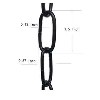 WOERFU 6 feet Black Pendant Light Fixture Chain Permits Installation of Chain-Hung Fixtures On High Ceilings with Maximum Fixture Weight of 50 Pounds