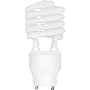 Satco S8206 23 Watt (100 Watt) 1600 Lumens Mini Spiral CFL Soft White 2700K GU24 Base Light Bulb