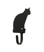 New - Wall Hook Small - Cat Sitting by Village Wrought Iron Inc