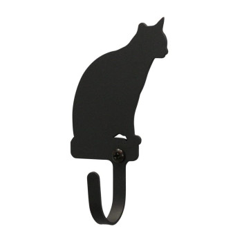 New - Wall Hook Small - Cat Sitting by Village Wrought Iron Inc