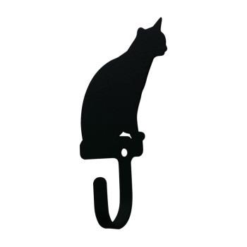 New - Wall Hook Small - Cat Sitting by Village Wrought Iron Inc