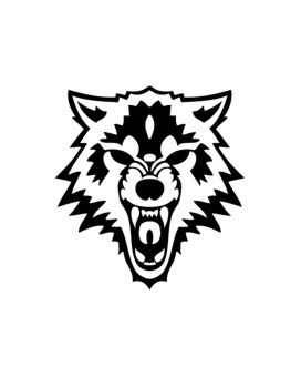 Wolf Face Scream - Animal Decal [12cm Black]