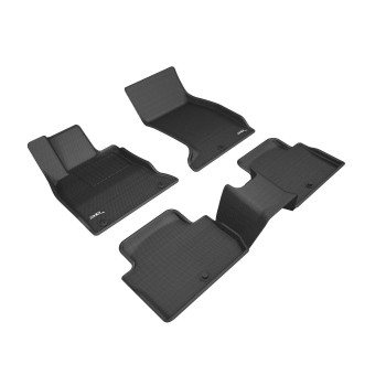 3D Kagu Floor Mat 2 Row Set Black