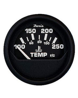 Faria 12812 Euro Water Temperature Gauge 100250 F 2 Black