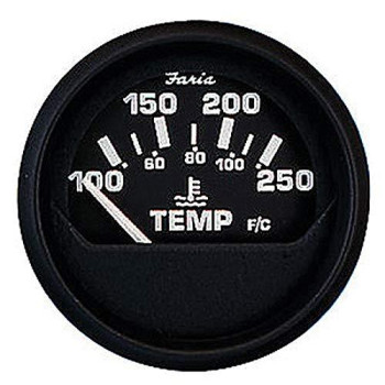 Faria 12812 Euro Water Temperature Gauge 100250 F 2 Black