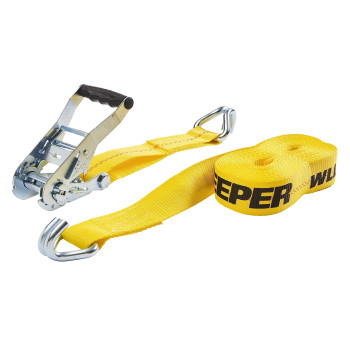 Keeper 04622 Heavy Duty 27 X 2 Ratcheting Tie Down 10 000 Lbs Rated Capacity With Double Jhooks Yellow 15 X 15