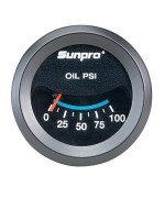 Sunpro Cp7982 Customline Mechanical Oil Pressure Gauge Black Dial