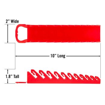 Ernst Manufacturing 5076Red Gripper Stubby Wrench Organizer 11 Tool Red