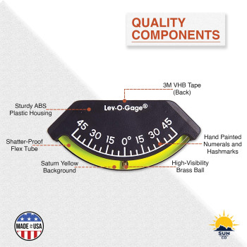 Sun Company 201F Levogage Inclinometer Usamade Level Gauge For Offroad Vehicle Jeep Truck Rv Camper Trailer Or Boat