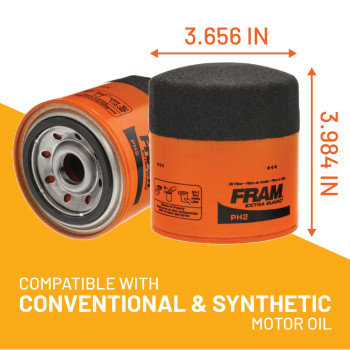 Fram Extra Guard Ph2 10K Mile Change Automotive Replacement Interval Spinon Engine Oil Filter For Select Vehicle Models