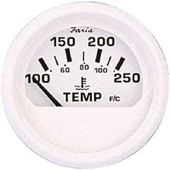 Faria Beede 13110 Dress Water Temperature Gauge 100250 F 2 White