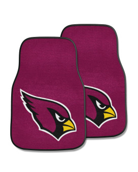 Fanmats 5663 Arizona Cardinals Front 2Piece Team Logo Carpet Car Mat Set Front Row Automotive Floor Mats Nonslip Backing Te