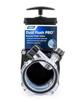 Camco Dual Flush Pro Camperrv Holding Tank Rinser Features 3Inch Gate Valve Reverse Flush Valve Empties Flushes Rv Bla