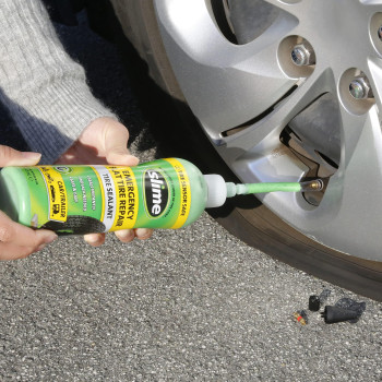 Slime 10011 Flat Tire Puncture Repair Sealant Emergency Repair For Highway Vehicles Suitable For Carstrailers Nontoxic Eco