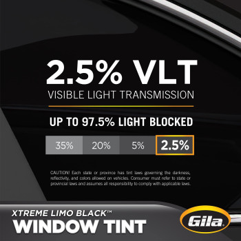 Gila Xlb242 Xtreme Limo Black 25 Vlt Automotive Window Tint Diy Glare Control Uv Blocking 24In X 78In 2Ft X 65Ft