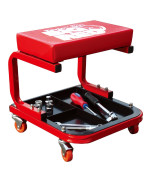 Torin Tr6300 Red Rolling Creeper Garageshop Seat Padded Mechanic Stool With Tool Tray Large