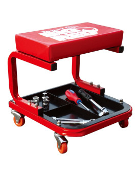 Torin Tr6300 Red Rolling Creeper Garageshop Seat Padded Mechanic Stool With Tool Tray Large