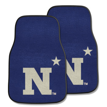 Fanmats 5501 Navy Midshipmen Front 2Piece Team Logo Carpet Car Mat Set Front Row Automotive Floor Mats Nonslip Backing Team