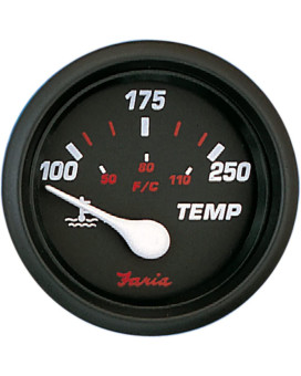 Faria 14604 Pro Water Temperature Gauge 100250 Fa Red 2