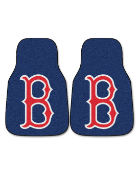 Mlb Boston Red Sox Carpet Car Mat Set 2 Pieces