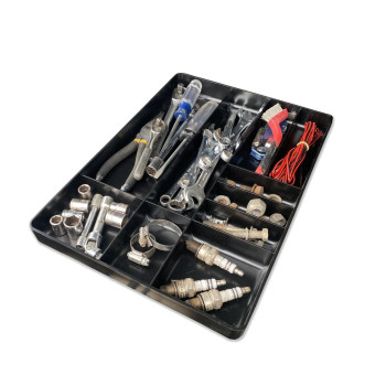 Protoco Tool Box Organization Plastic Tray With 10 Compartment 16Inch X 11Inch X 15Inch Black