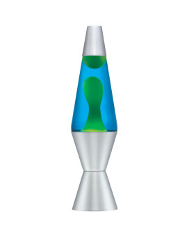 Lava Lite 2124 The Original 145Inch Silver Base Lamp With Yellow Wax In Blue Liquid