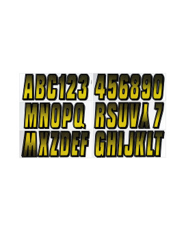 Hardline Products Series 300 Factory Matched 3Inch Boat Pwc Registration Number Kit Yellowblack Yebkg300