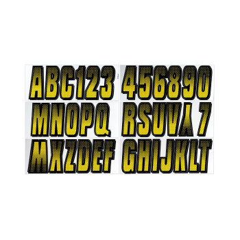 Hardline Products Series 300 Factory Matched 3Inch Boat Pwc Registration Number Kit Yellowblack Yebkg300