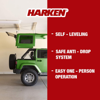 Harken Hardtop Hoist For Jeep Wrangler And Gladiator Overhead Garage Storage Lifts Load Evenly Safe Antidrop System 61 Me