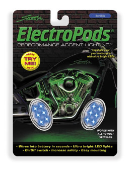 Street Fx 12V Electropods Oval Light Pods Bluechrome