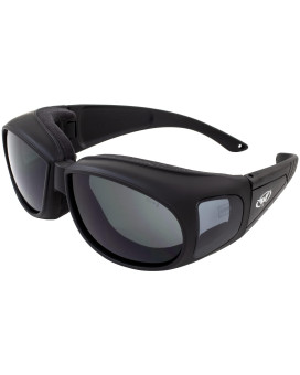 Global Vision Outfitter Padded Fitover Motorcycle Safety Sunglasses Smoke Lens