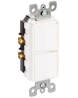 Leviton 5627W 20 Amp 120277 Volt Decora Singlepole Singlepole Ac Combination Switch Commercial Grade Grounding White