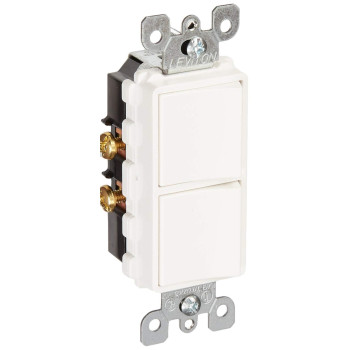 Leviton 5627W 20 Amp 120277 Volt Decora Singlepole Singlepole Ac Combination Switch Commercial Grade Grounding White