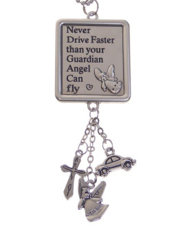 Never Drive Faster Than Your Guardian Angel Can Fly Car Charm