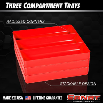 Ernst Tool Garage Organizer Tray Red 3Compartments