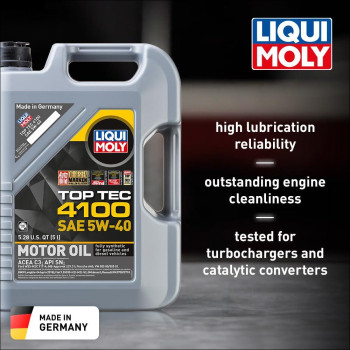 Liqui Moly Top Tec 4100 Sae 5W40 5 L Synthesis Technology Motor Oil Sku 2330