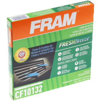 Fram Fresh Breeze Cabin Air Filter Replacement For Car Passenger Compartment W Arm And Hammer Baking Soda Easy Install Cf1013