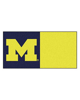 FANMATS - 8513 NCAA University of Michigan Wolverines Nylon Face Team Carpet Tiles